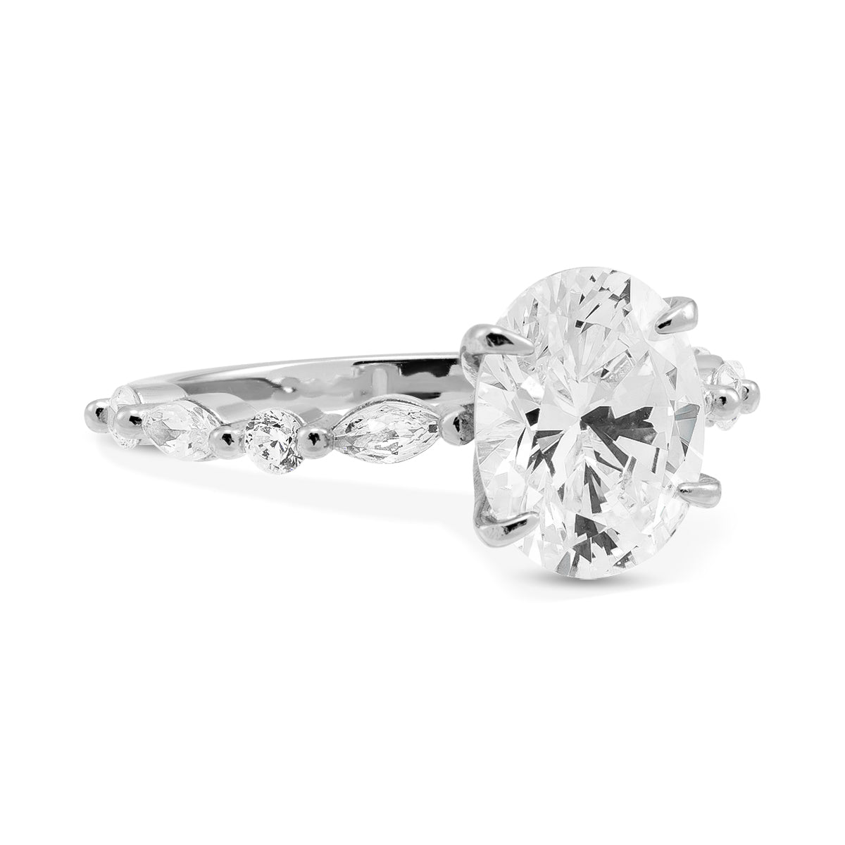 Lustre Evermore Moissanit Sterlingsilberring