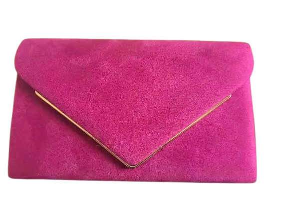 Noctura Suede Velvet Envelope Clutch