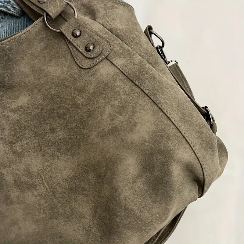Velvet Voyage Vintage Vegan Wildleder-Optik Crossbody Tote