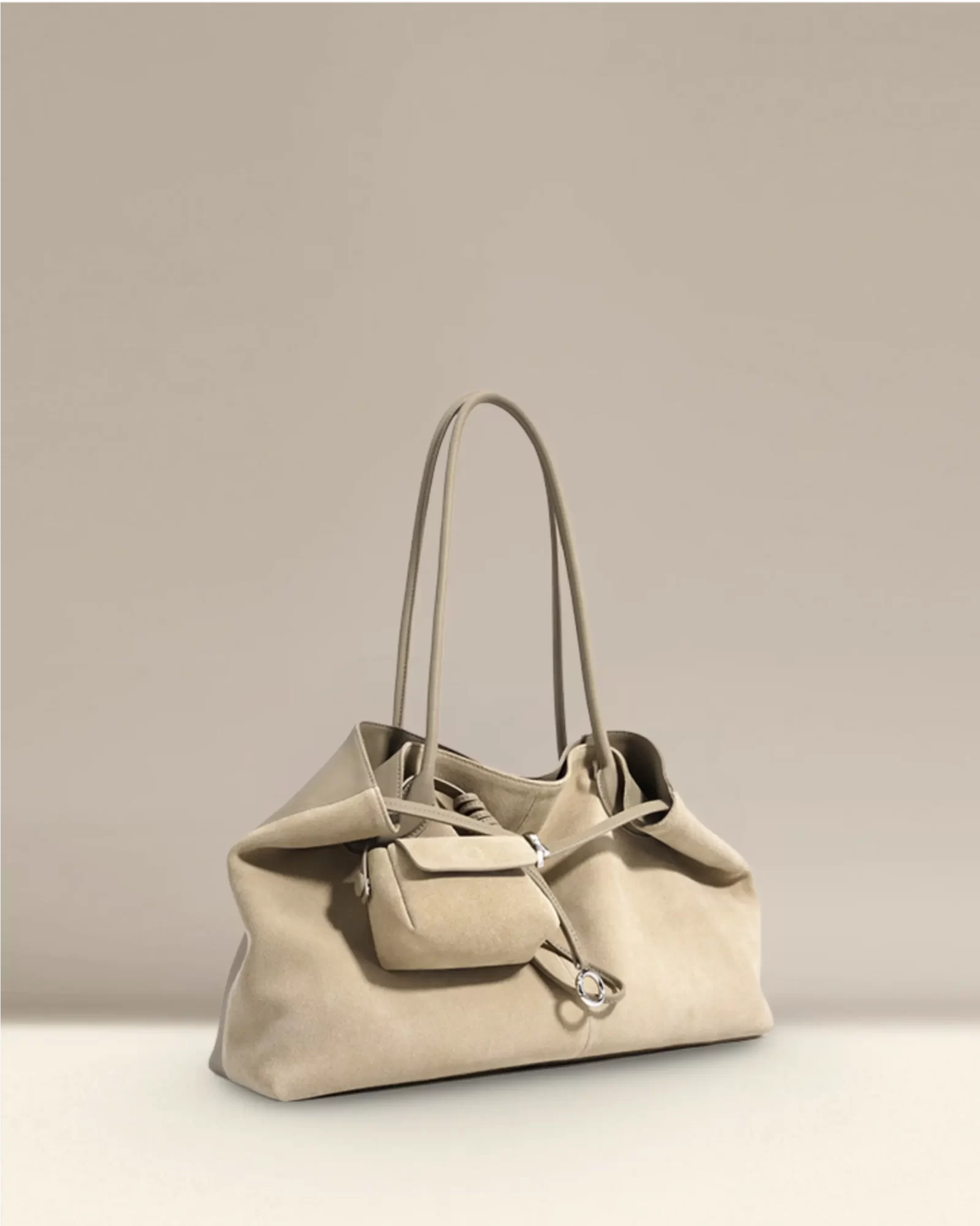Elegante vegane Wildleder-Pendler-Tasche