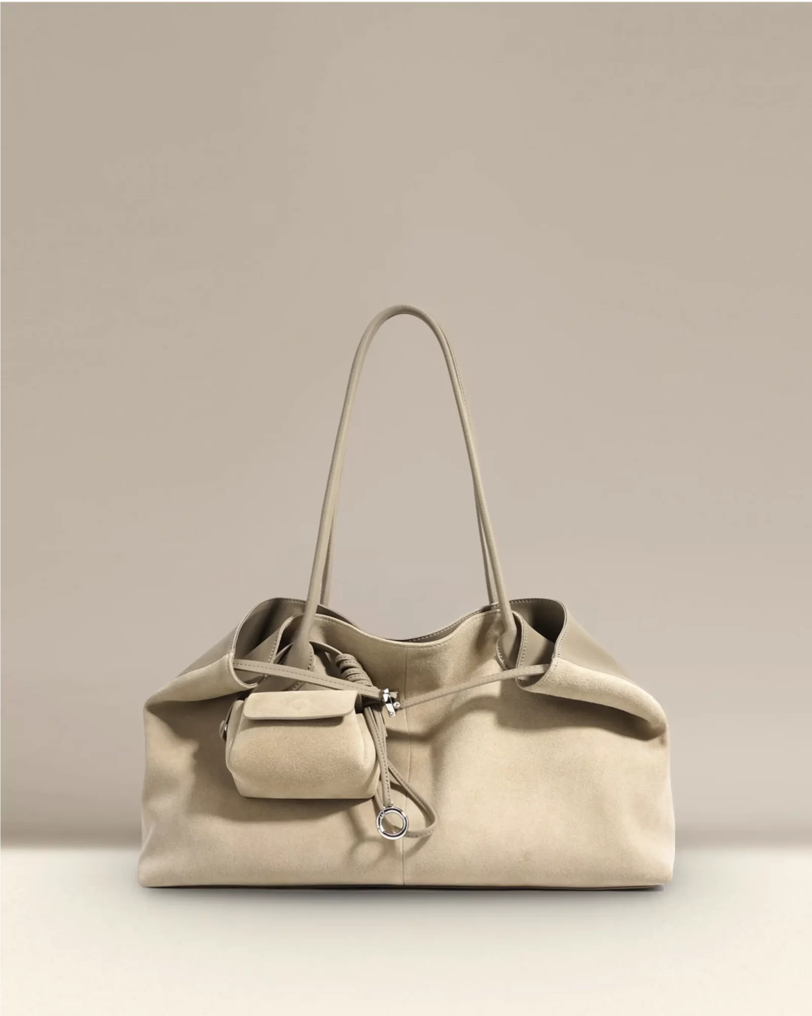Elegante vegane Wildleder-Pendler-Tasche