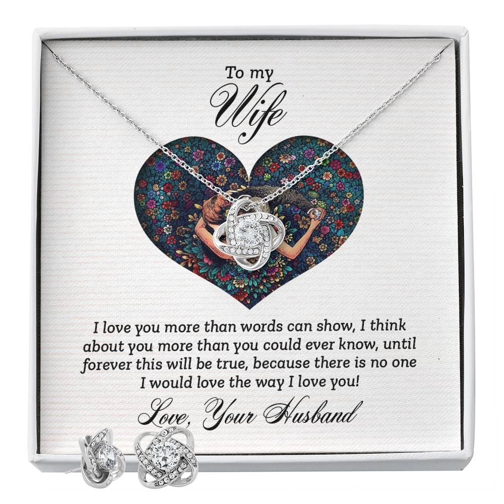 "An meine Frau Liebes-Knoten Schmuckset"