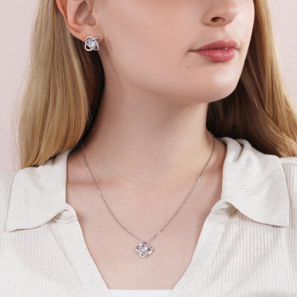 "An meine Frau Liebes-Knoten Schmuckset"