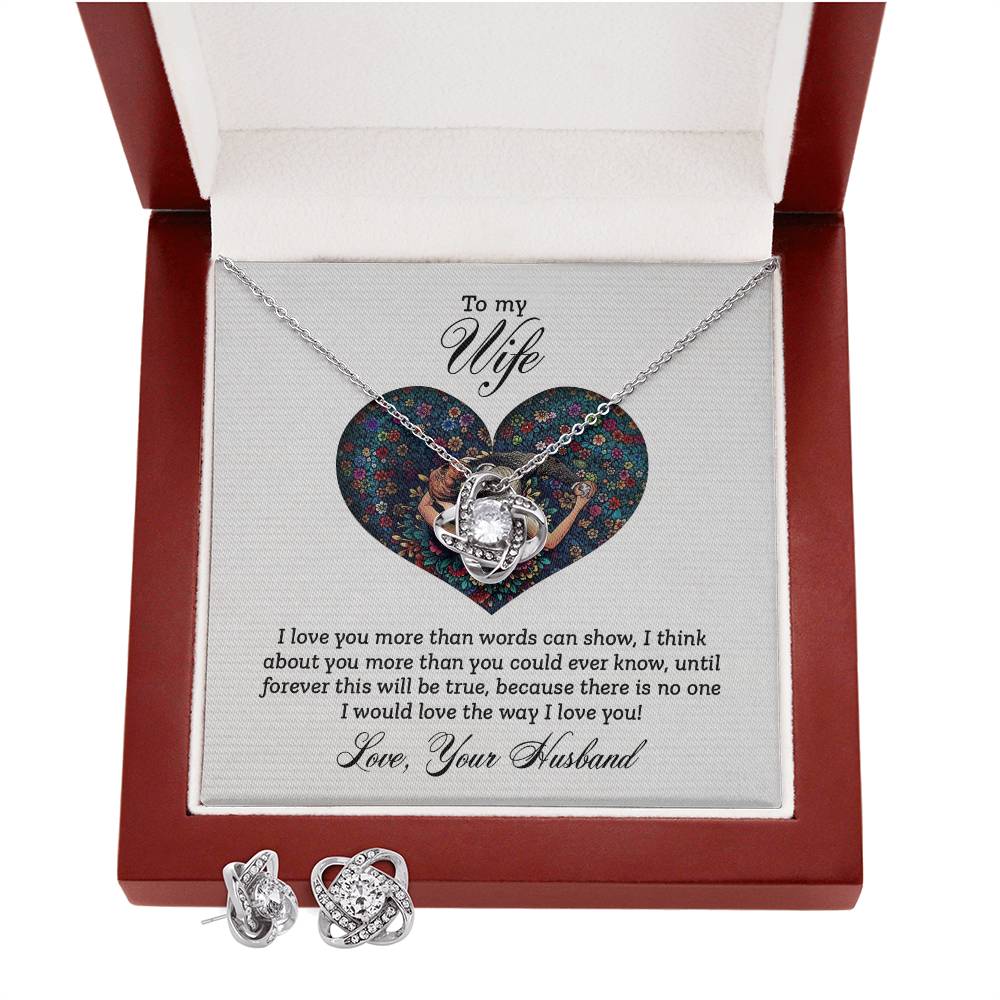 "An meine Frau Liebes-Knoten Schmuckset"