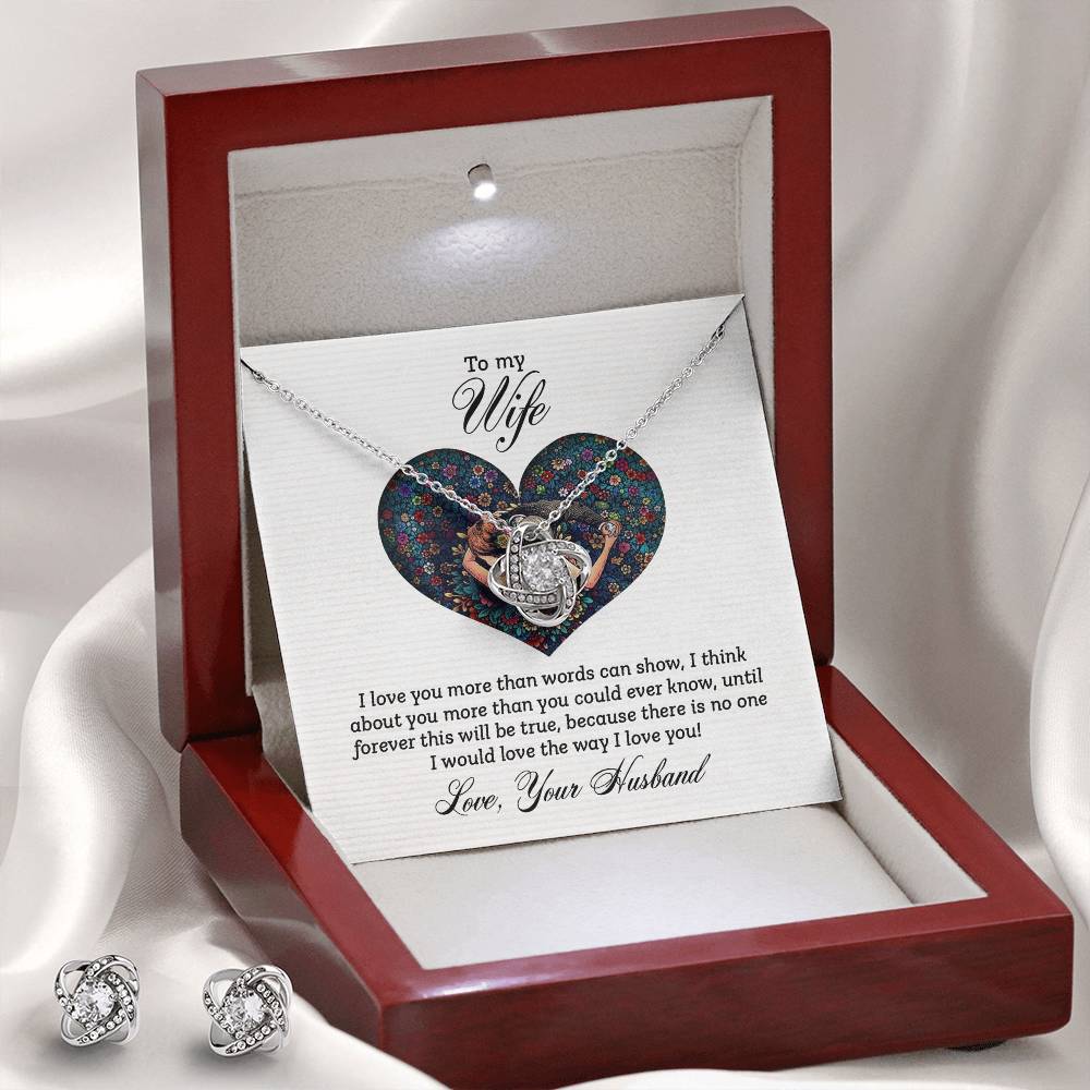 "An meine Frau Liebes-Knoten Schmuckset"