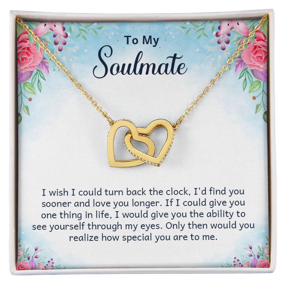 To My Soulmate Interlocking Hearts Necklace