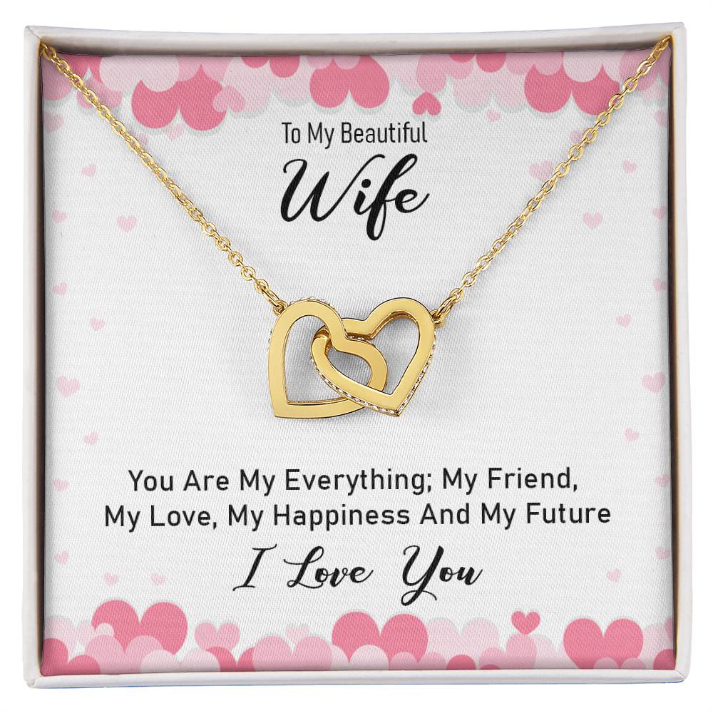 To My Wife Eternal Bond Interlocking Hearts Necklace