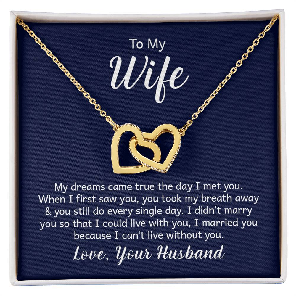 To My Wife Interlocking Hearts Necklace