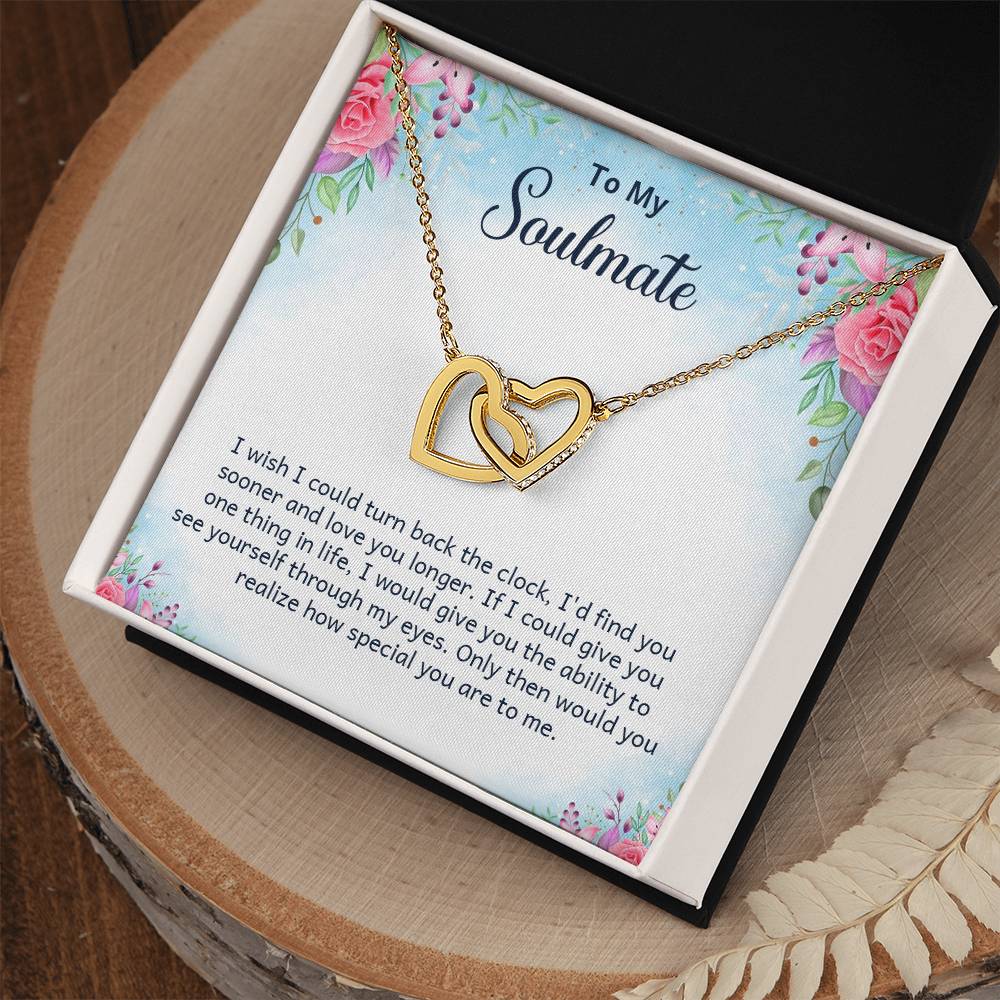 To My Soulmate Interlocking Hearts Necklace