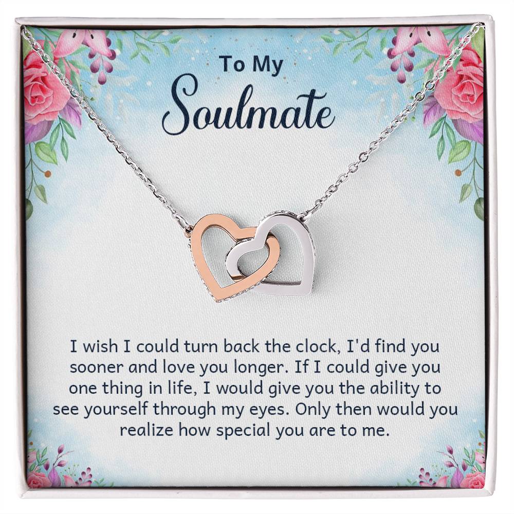 To My Soulmate Interlocking Hearts Necklace