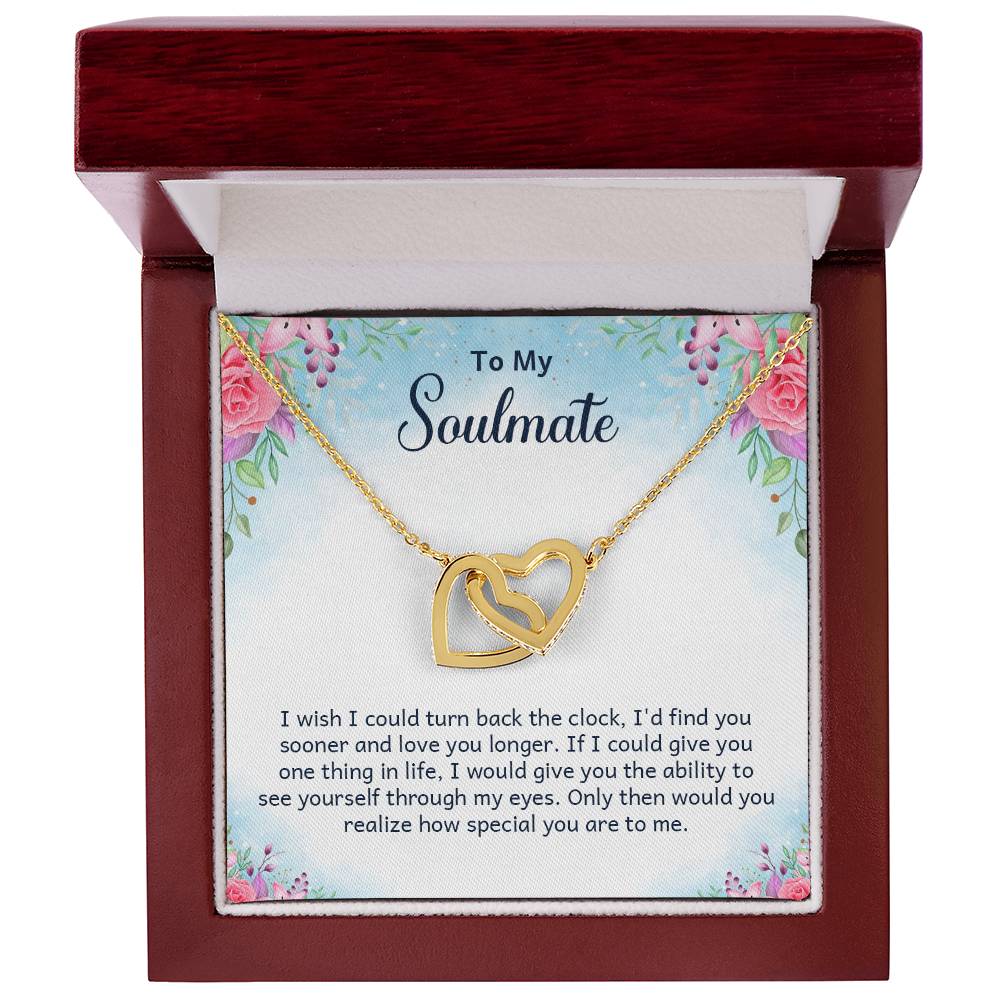 To My Soulmate Interlocking Hearts Necklace