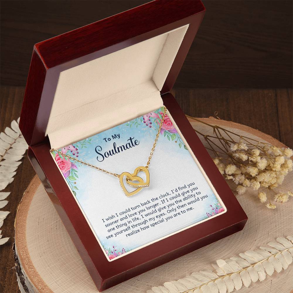 To My Soulmate Interlocking Hearts Necklace