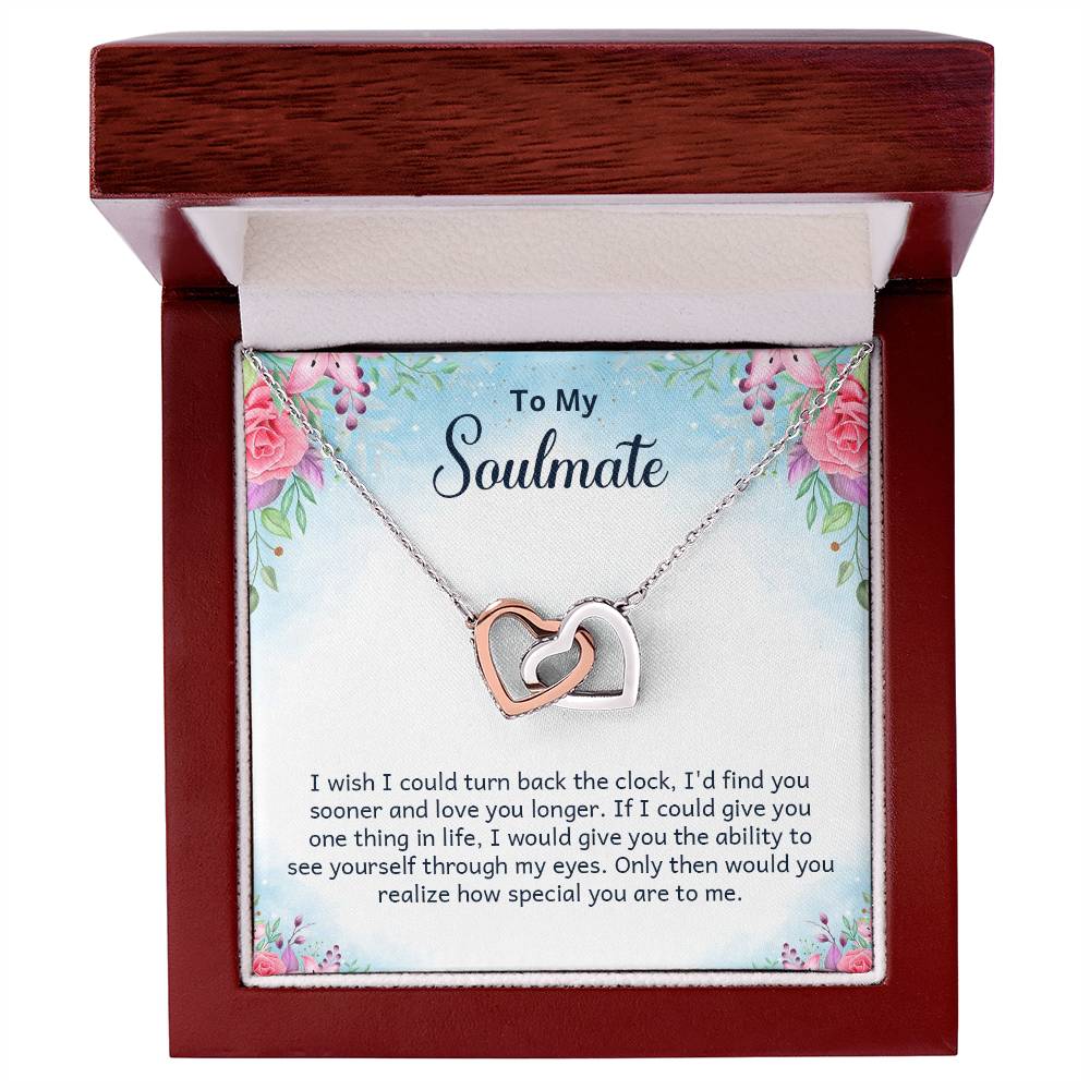 To My Soulmate Interlocking Hearts Necklace