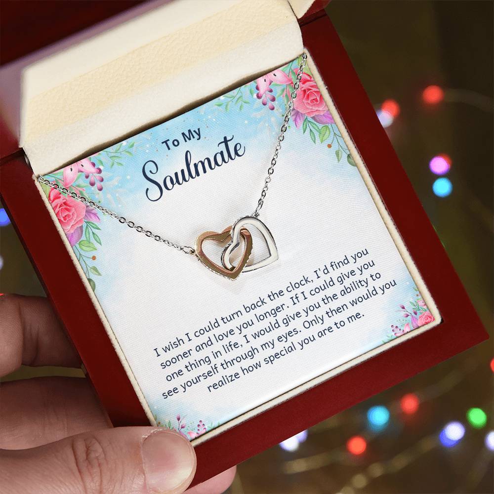 To My Soulmate Interlocking Hearts Necklace