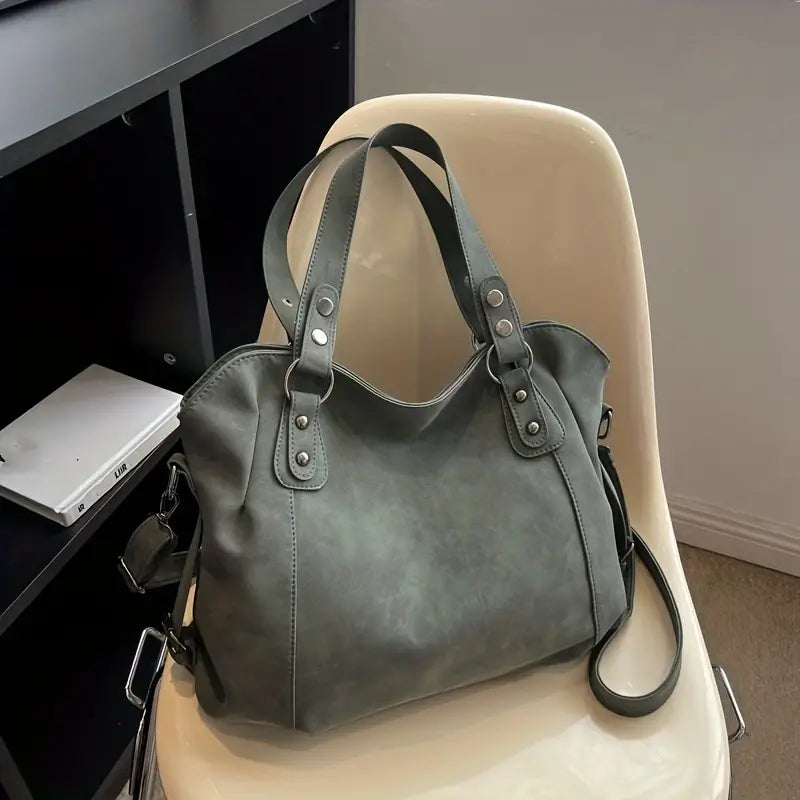 Velvet Voyage Vintage Vegan Wildleder-Optik Crossbody Tote