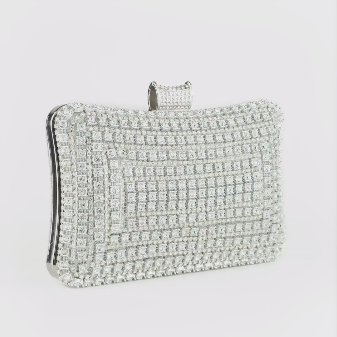 Glitzer Clutch Bag – Elegante Abendtasche mit abnehmbarem Kettenriemen für Hochzeiten und Partys