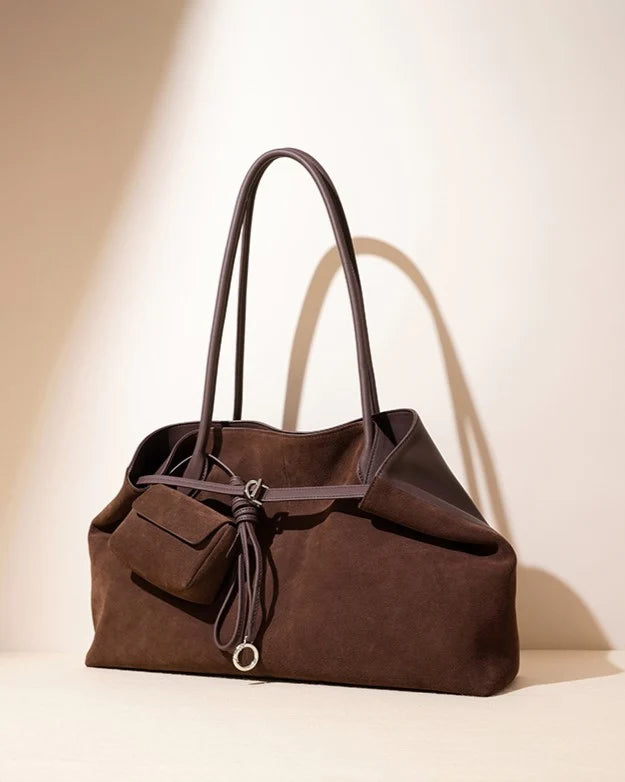 Elegant Vegan Suede Commuter Tote