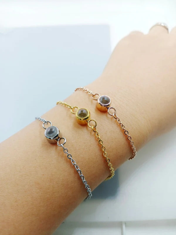 Personalized Photo Projection Dainty Bracelet