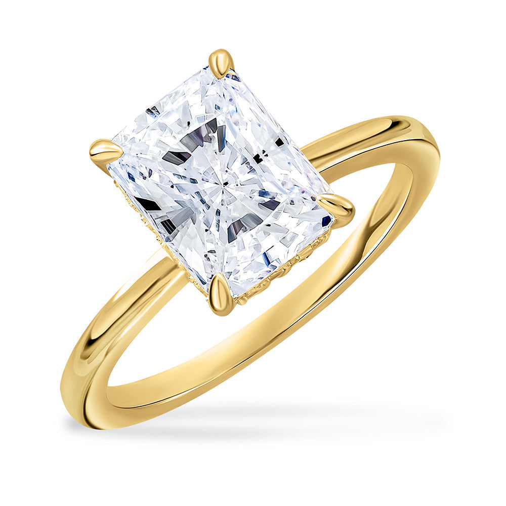 Glänzender Glanz Moissanite Solitär Goldring