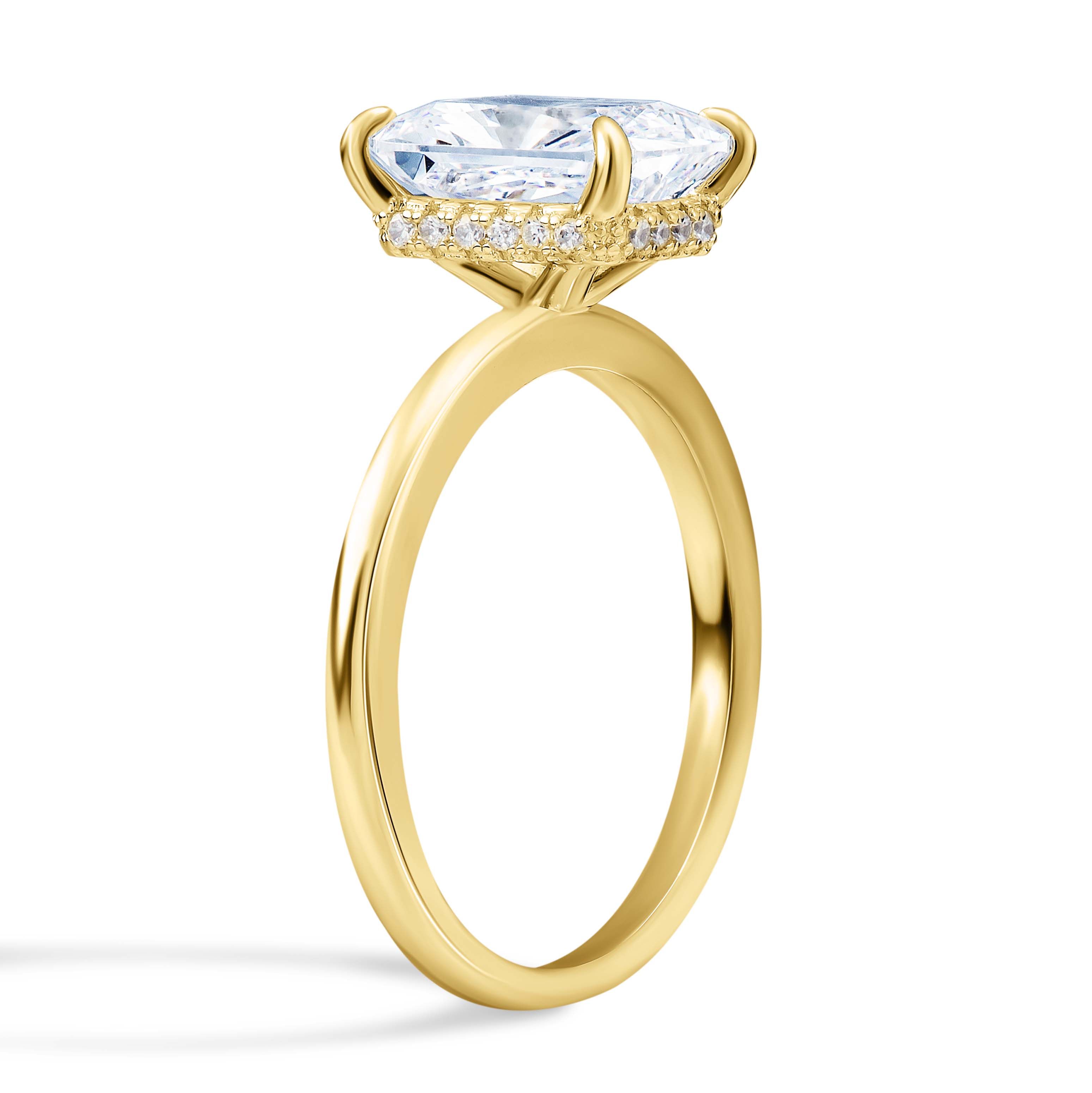 Glänzender Glanz Moissanite Solitär Goldring