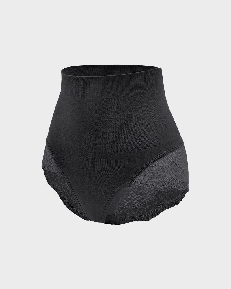 Hochtaillierte Spitzen-Mesh-Bauchkontrolle Shaping Panty