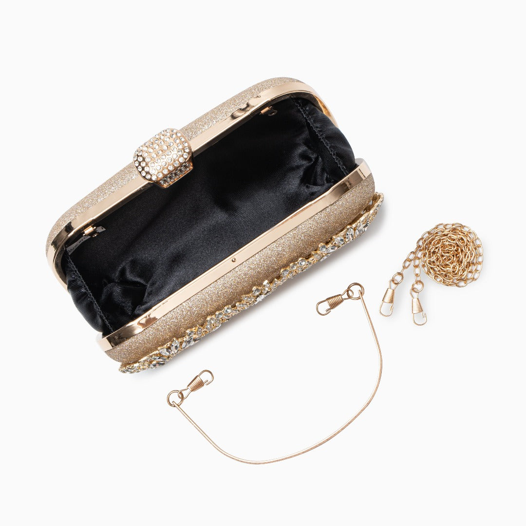 Funkelnde Blumen-Kristall-Abendtasche