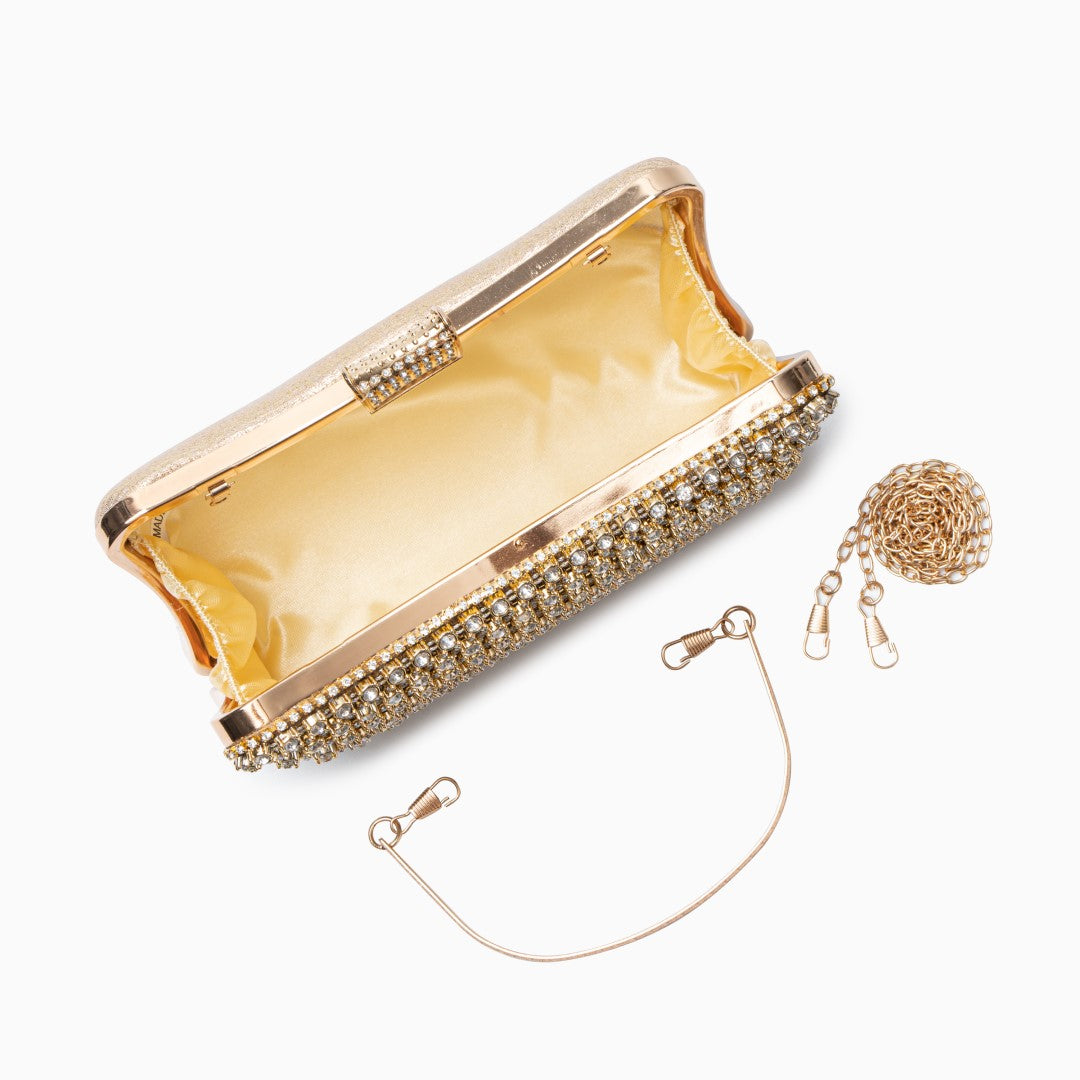 Glitzer Clutch Bag – Elegante Abendtasche mit abnehmbarem Kettenriemen für Hochzeiten und Partys