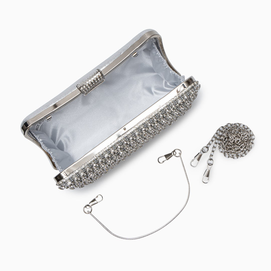 Glitzer Clutch Bag – Elegante Abendtasche mit abnehmbarem Kettenriemen für Hochzeiten und Partys