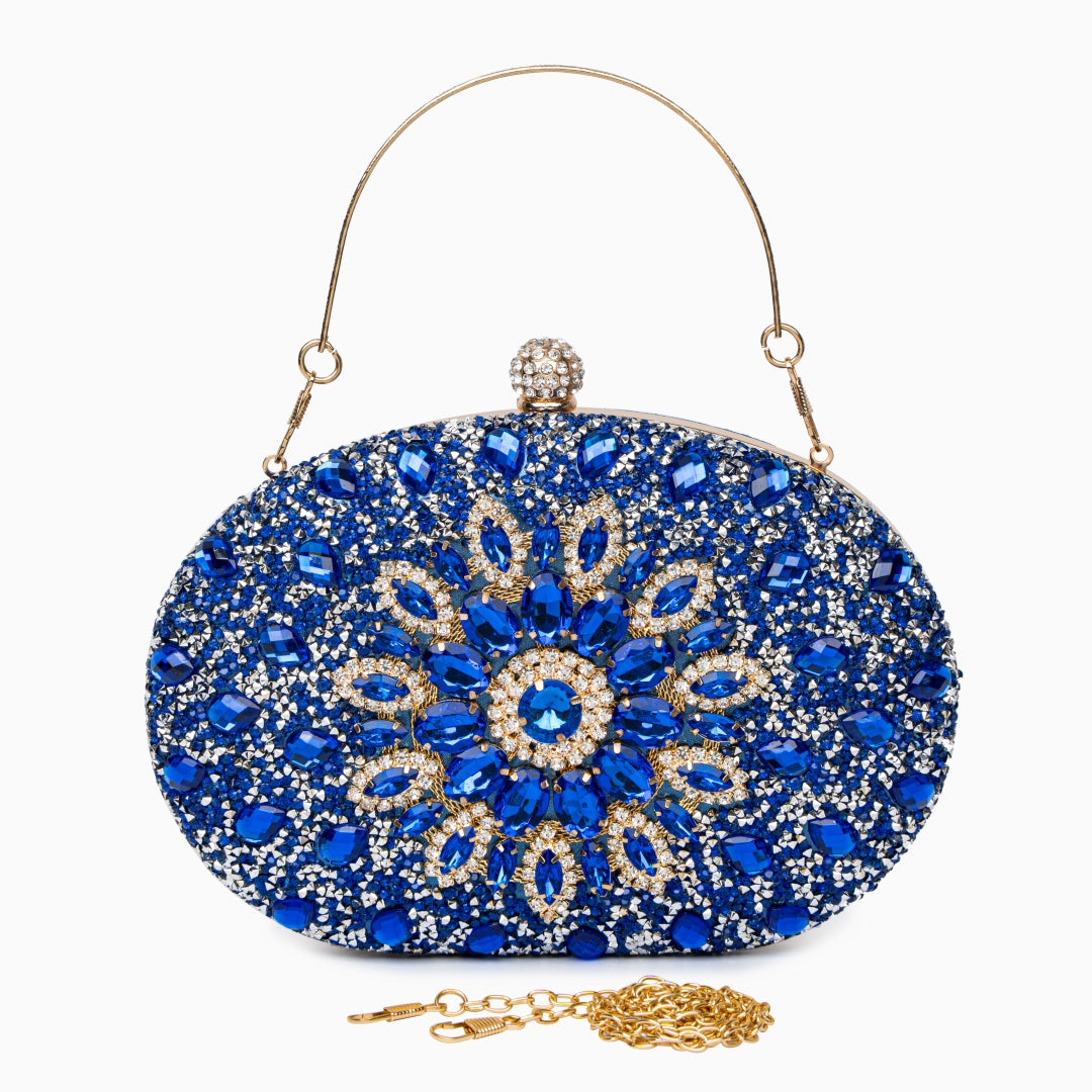 Glam Diamond Strass Clutch Bag – Luxus PU Leder Abendtasche mit verstellbarem Tragegurt