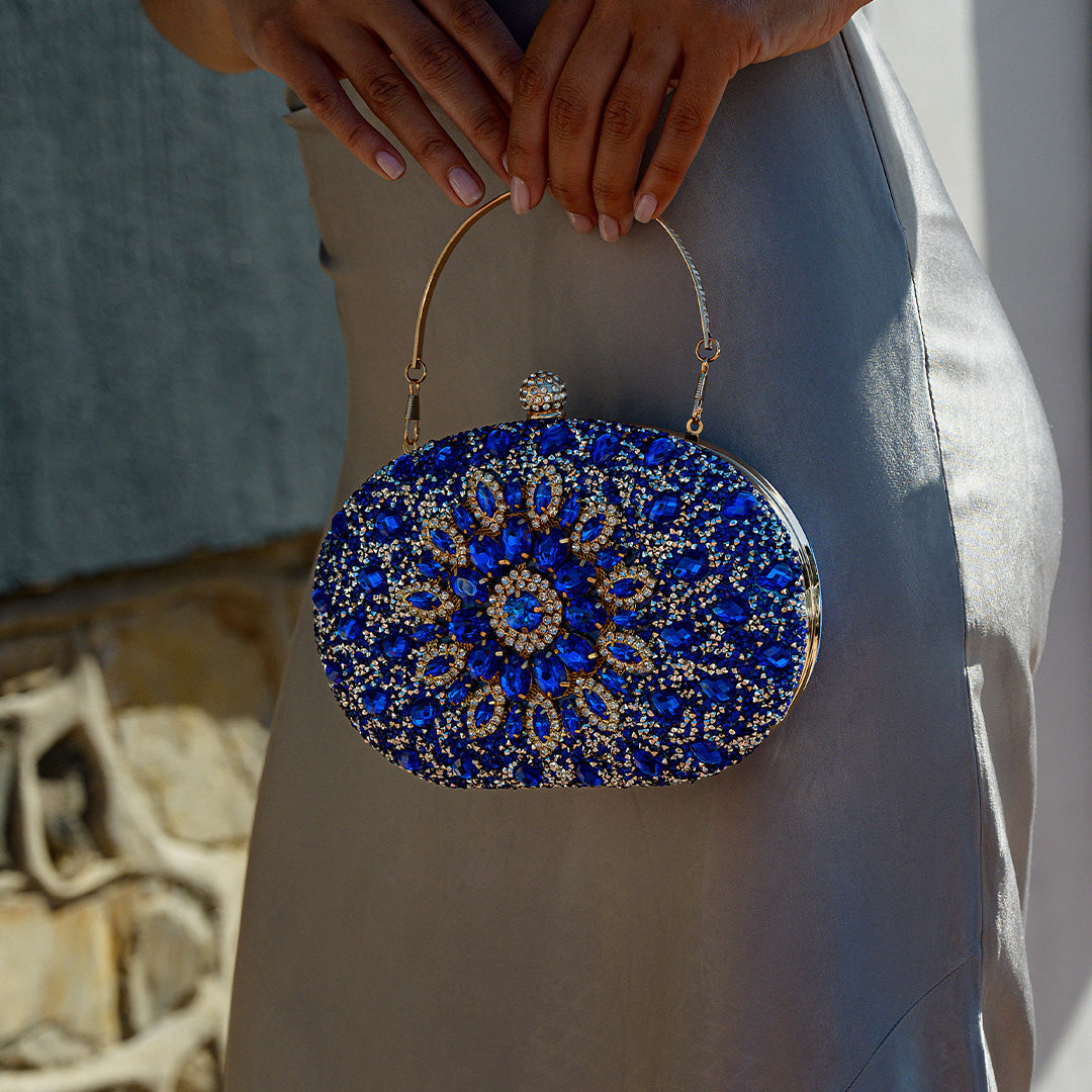 Glam Diamond Strass Clutch Bag – Luxus PU Leder Abendtasche mit verstellbarem Tragegurt