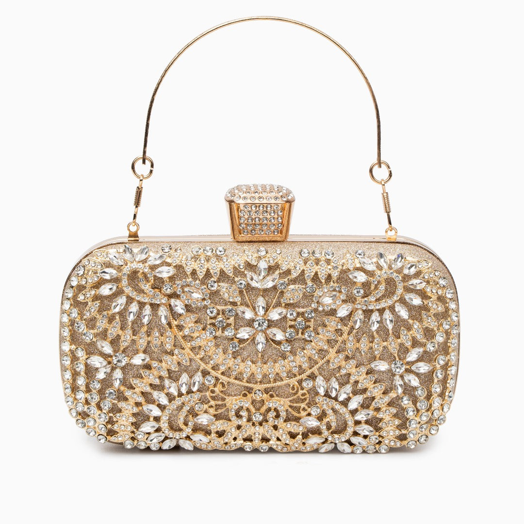 Funkelnde Blumen-Kristall-Abendtasche