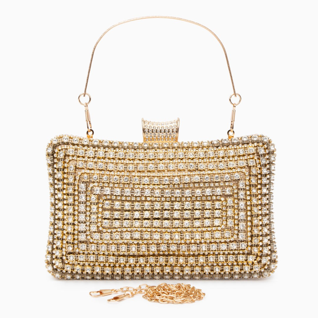 Glitzer Clutch Bag – Elegante Abendtasche mit abnehmbarem Kettenriemen für Hochzeiten und Partys