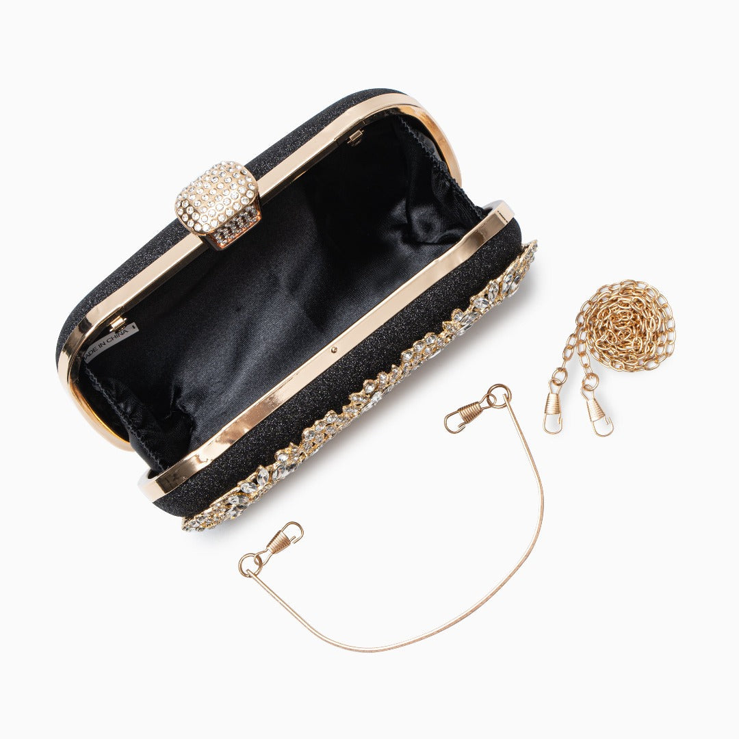 Funkelnde Blumen-Kristall-Abendtasche
