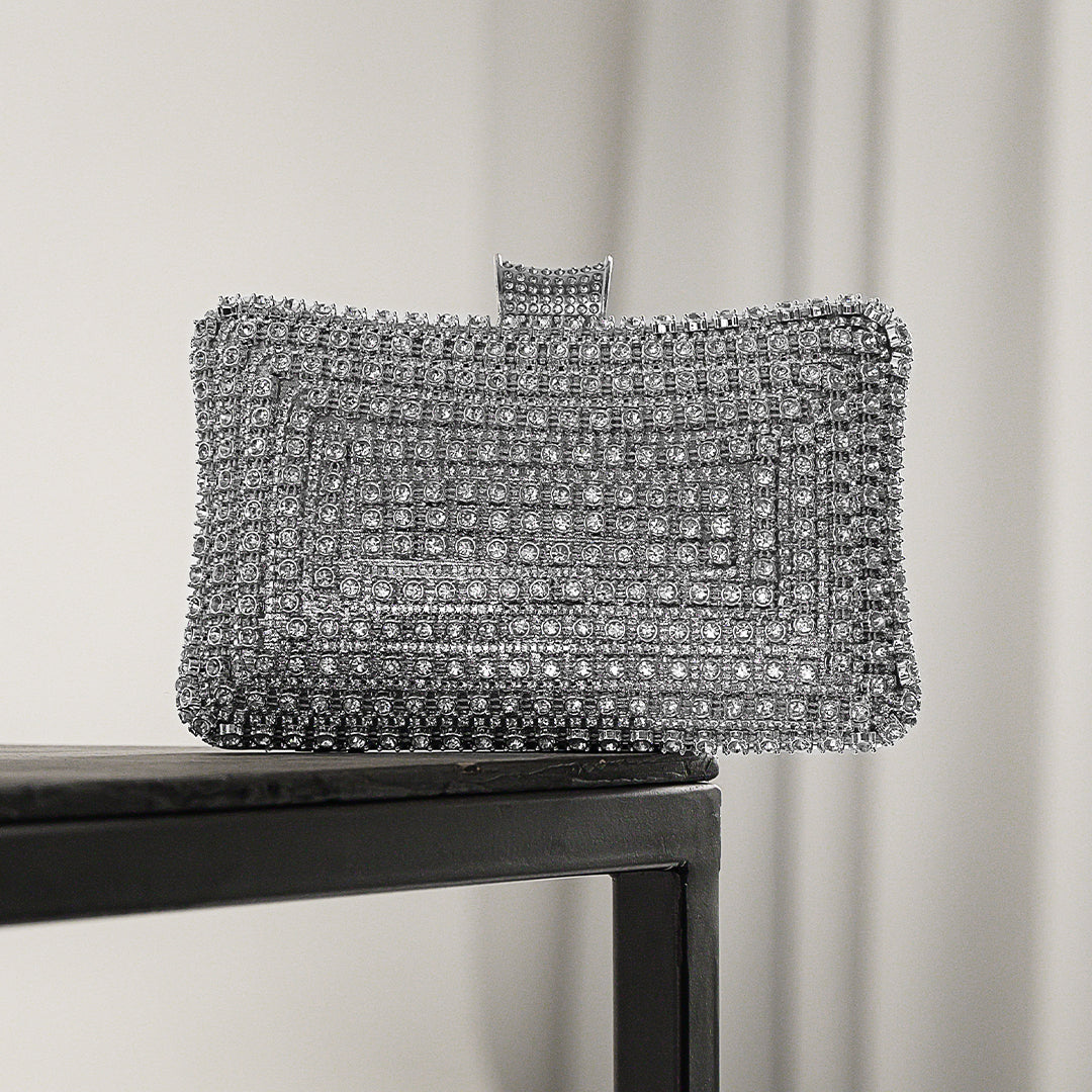 Glitzer Clutch Bag – Elegante Abendtasche mit abnehmbarem Kettenriemen für Hochzeiten und Partys
