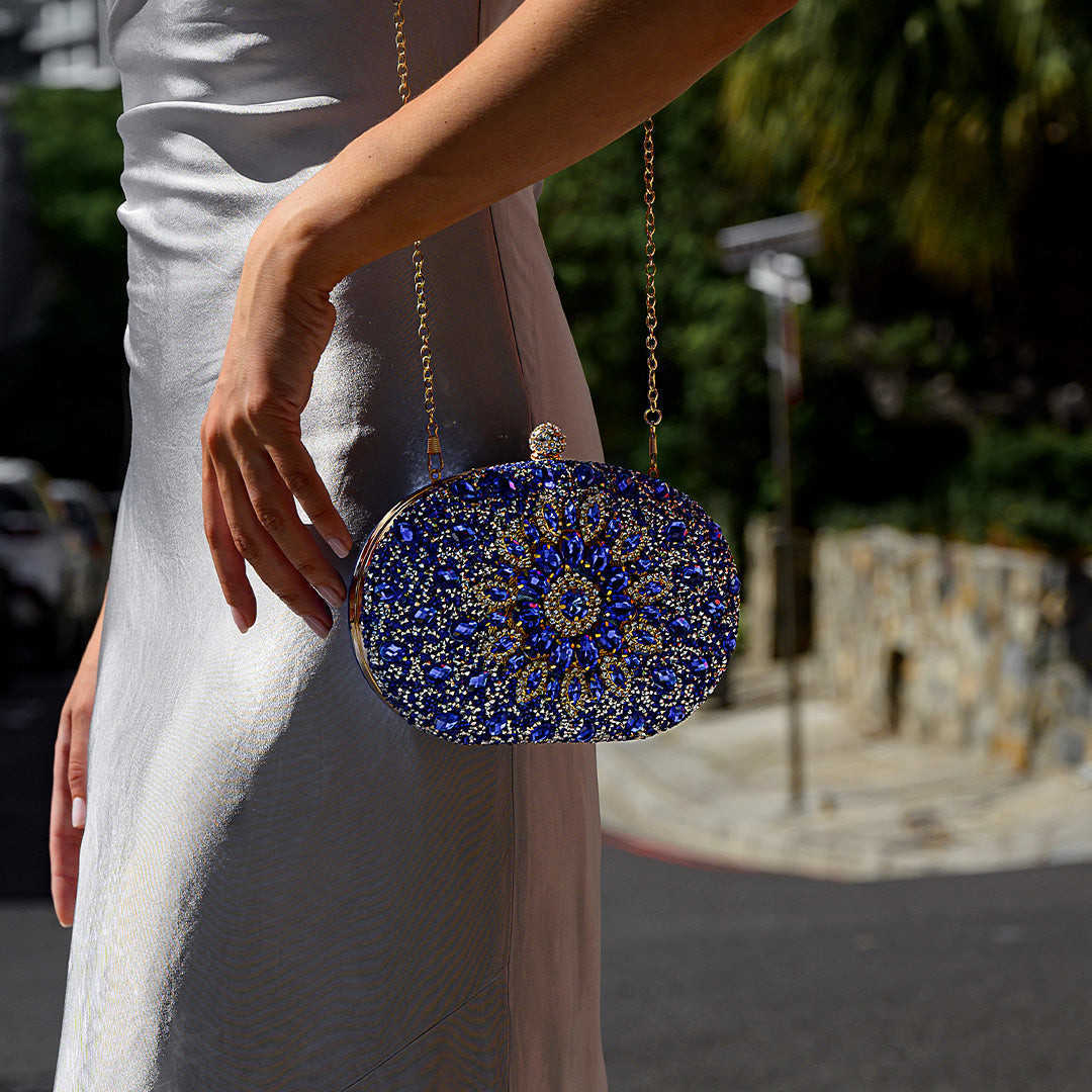 Glam Diamond Strass Clutch Bag – Luxus PU Leder Abendtasche mit verstellbarem Tragegurt