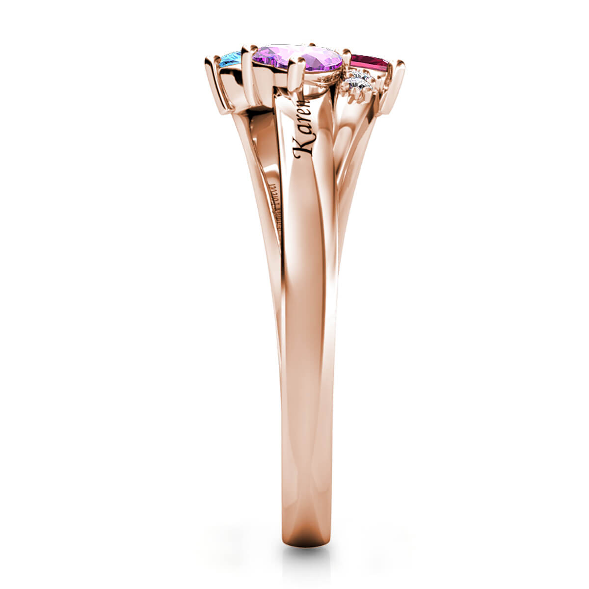 18K Roségold personalisierter Zirkonring