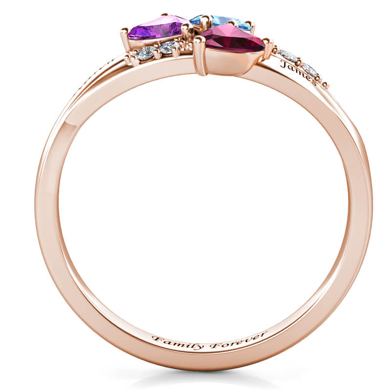 18K Roségold personalisierter Zirkonring