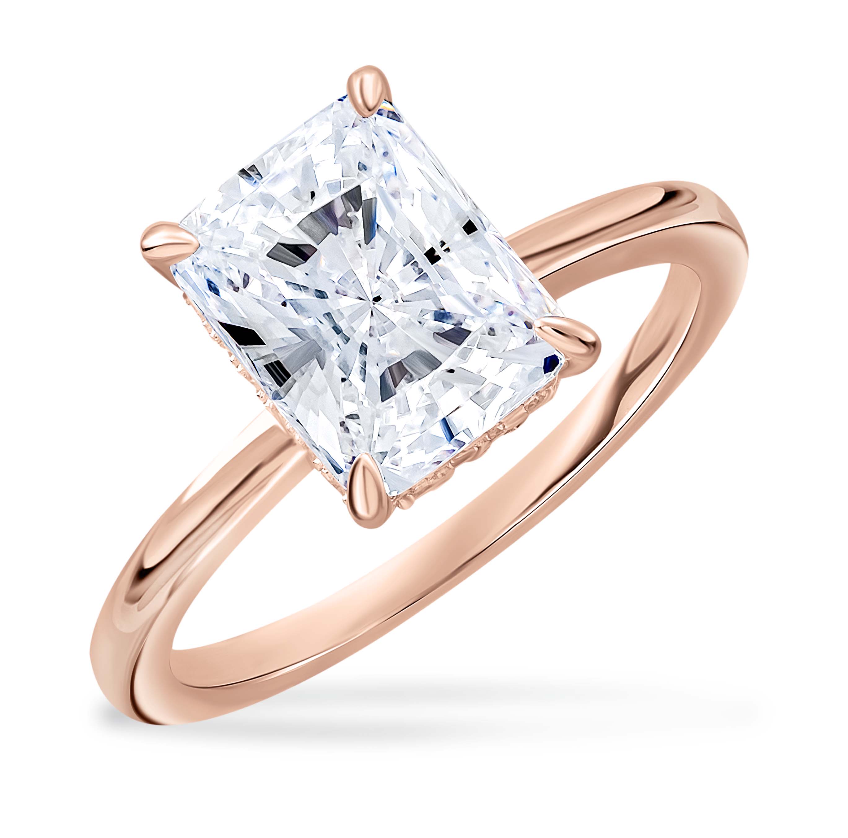 Glänzender Glanz Moissanite Solitär Roségold Ring