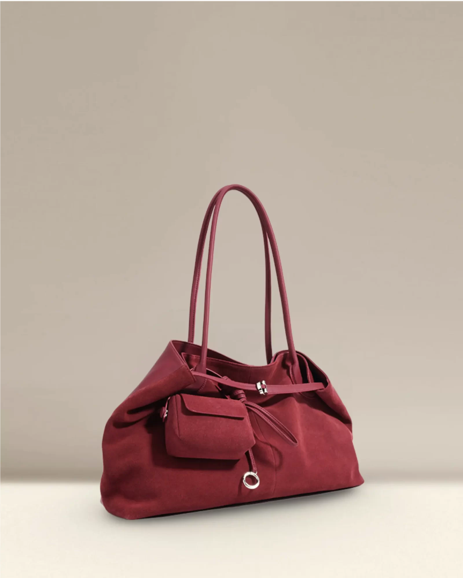 Elegant Vegan Suede Commuter Tote