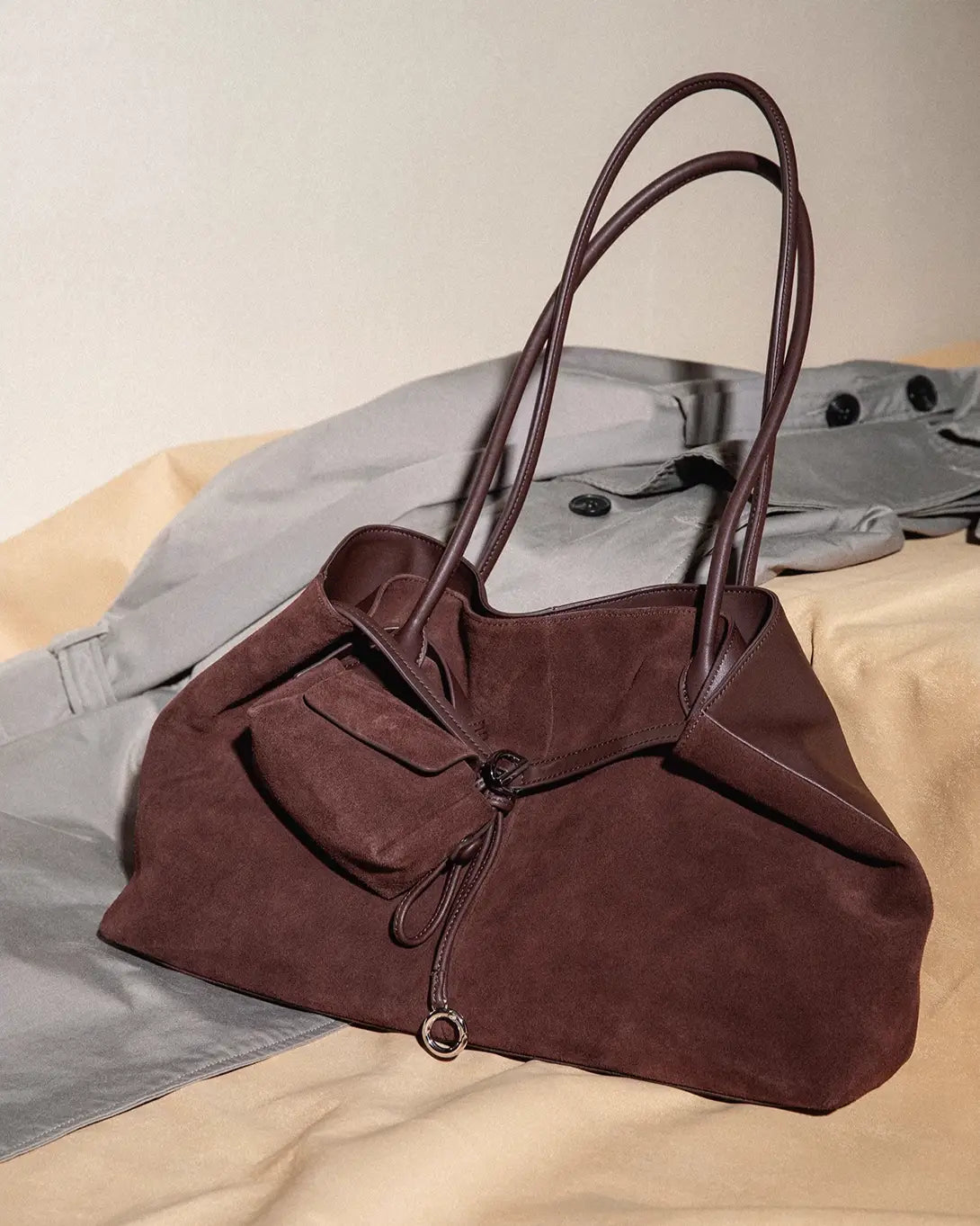 Elegant Vegan Suede Commuter Tote