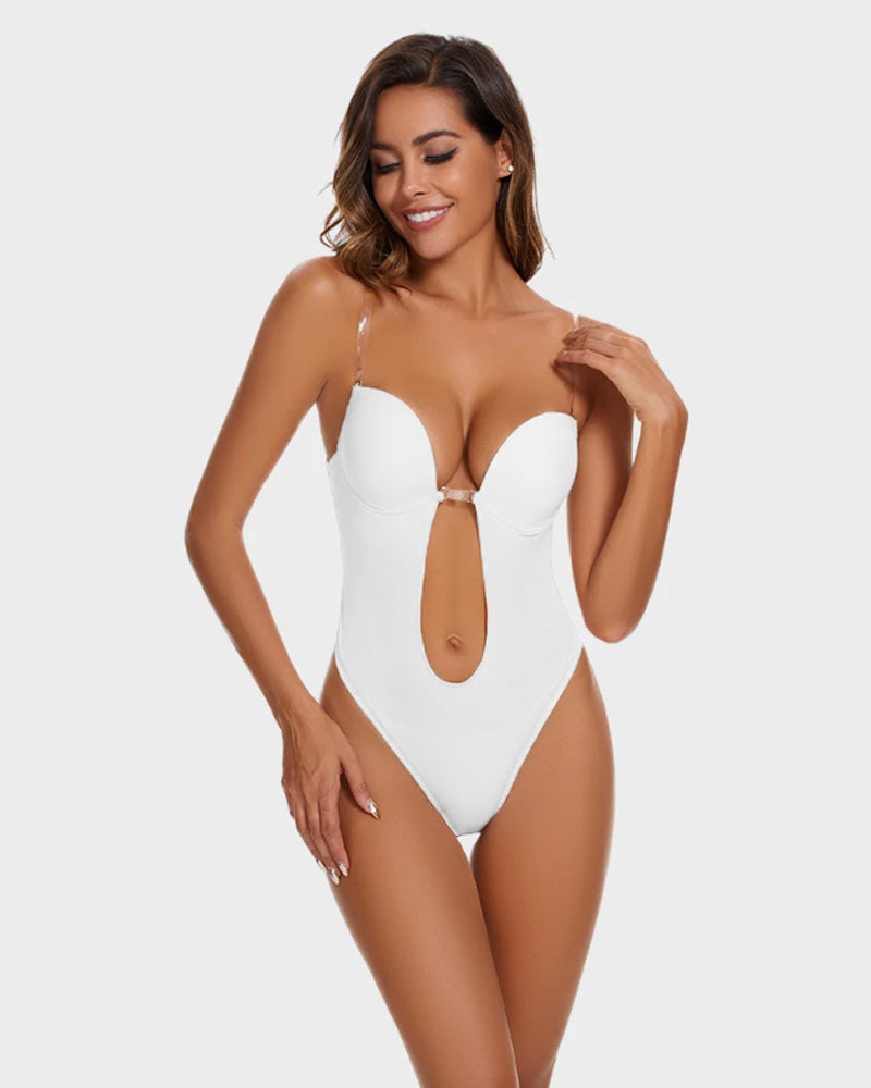 Eleganter Allure Strapless U-Plunge Thong Bodysuit
