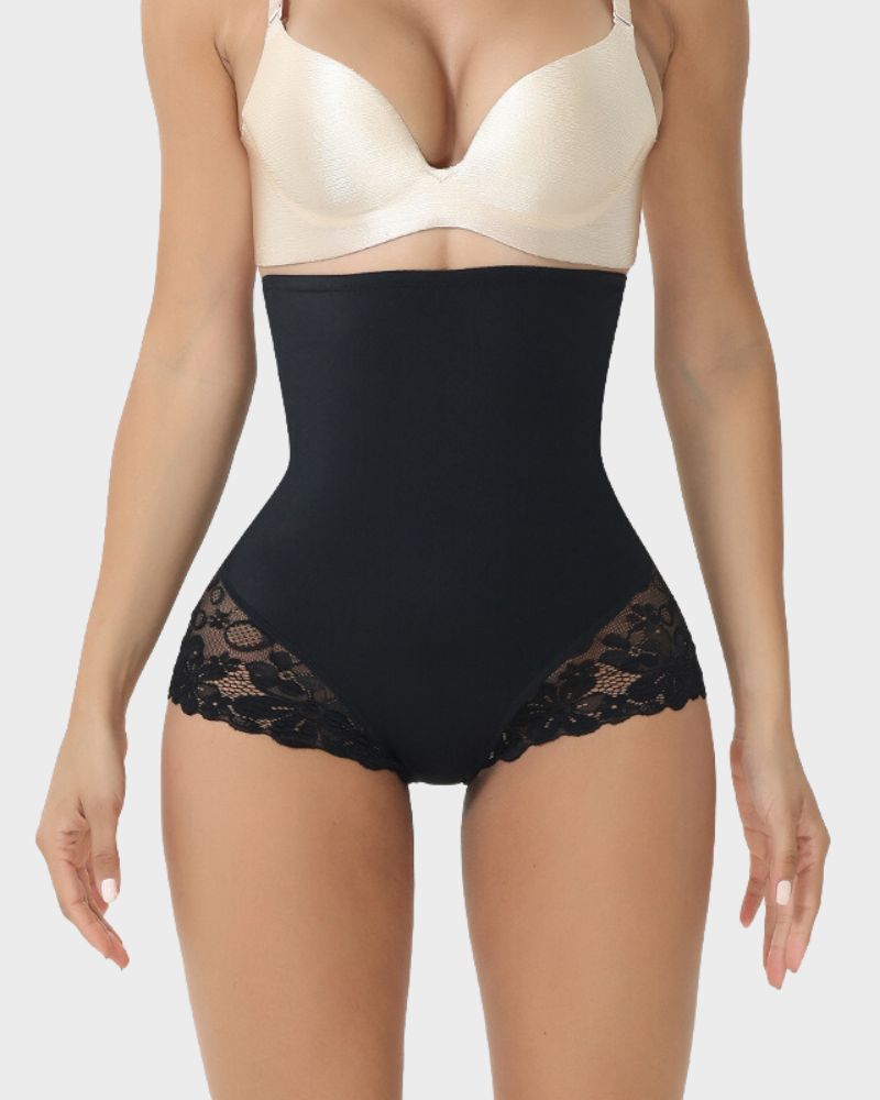 Elegante Hohe Taille Spitzenformende Panty