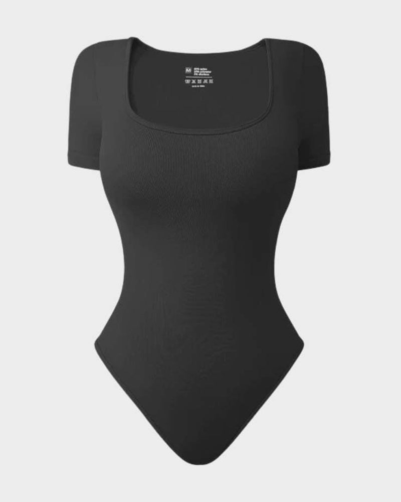 Quadratischer Ausschnitt Thong-Bodysuit