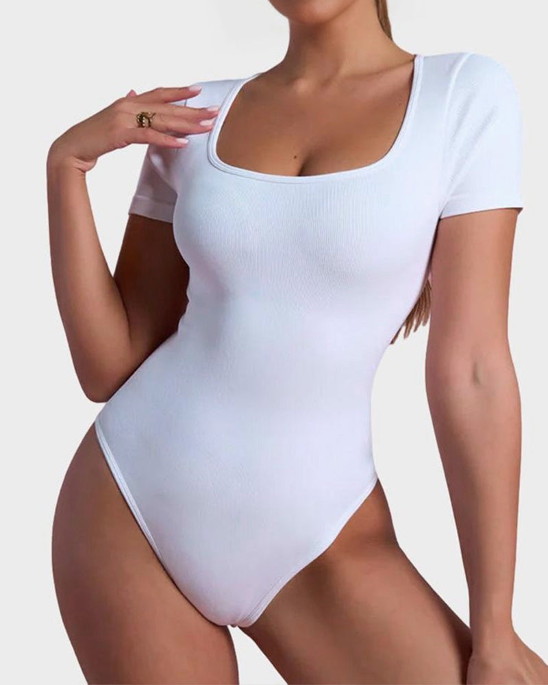 Square Neck Thong Bodysuit