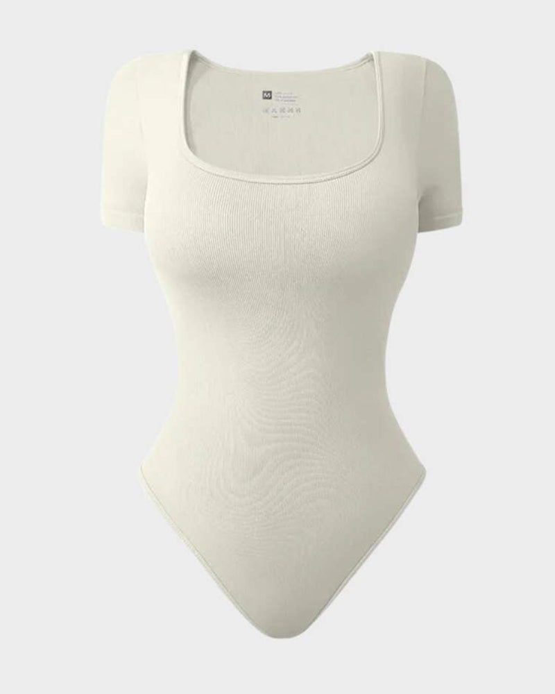 Quadratischer Ausschnitt Thong-Bodysuit