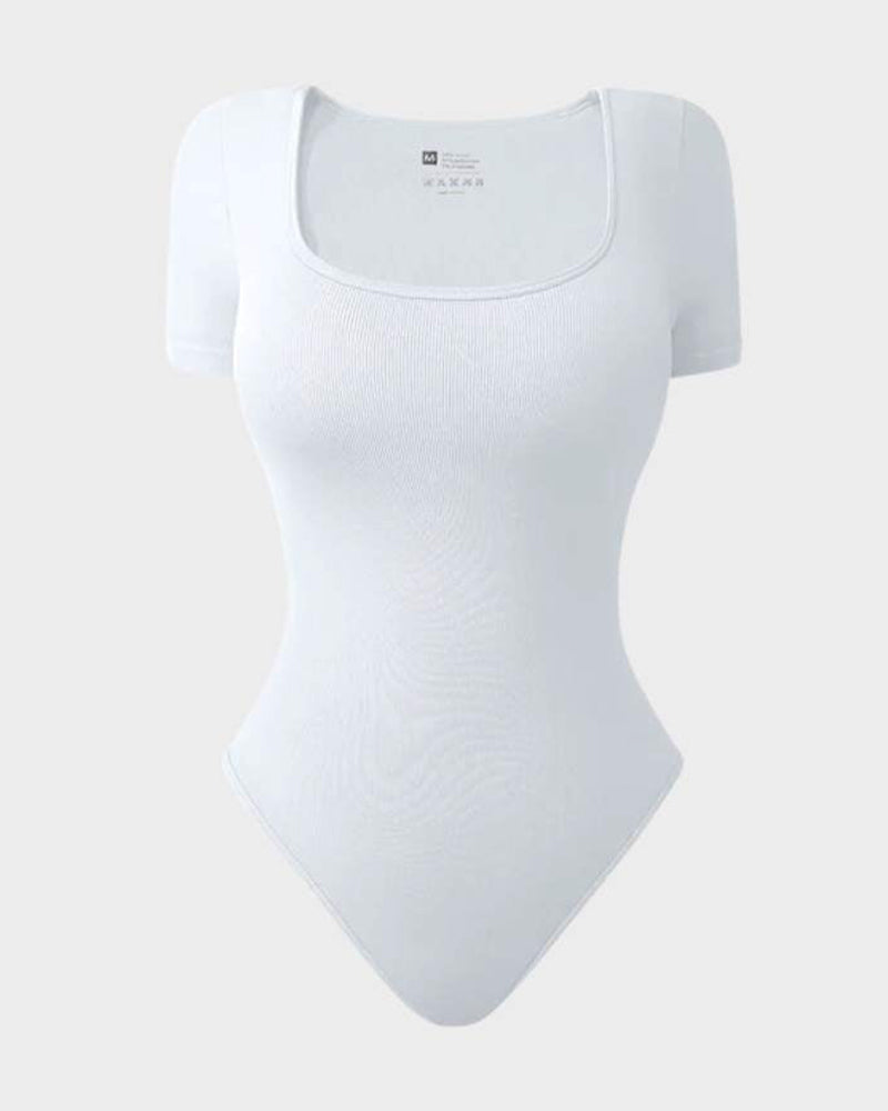 Quadratischer Ausschnitt Thong-Bodysuit