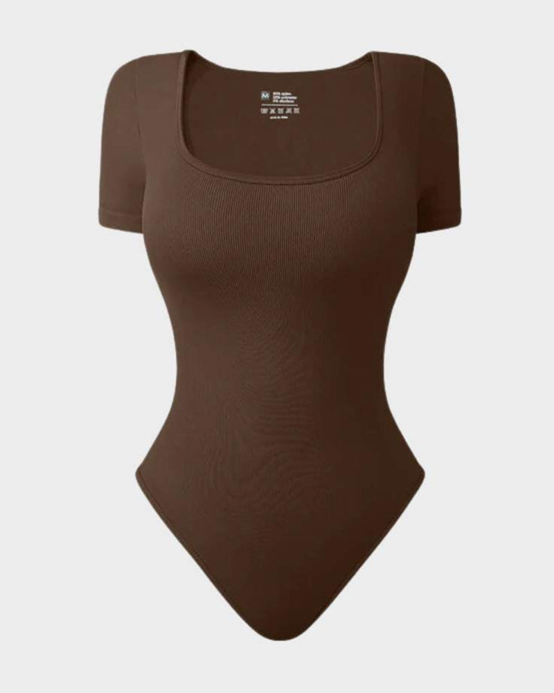 Quadratischer Ausschnitt Thong-Bodysuit