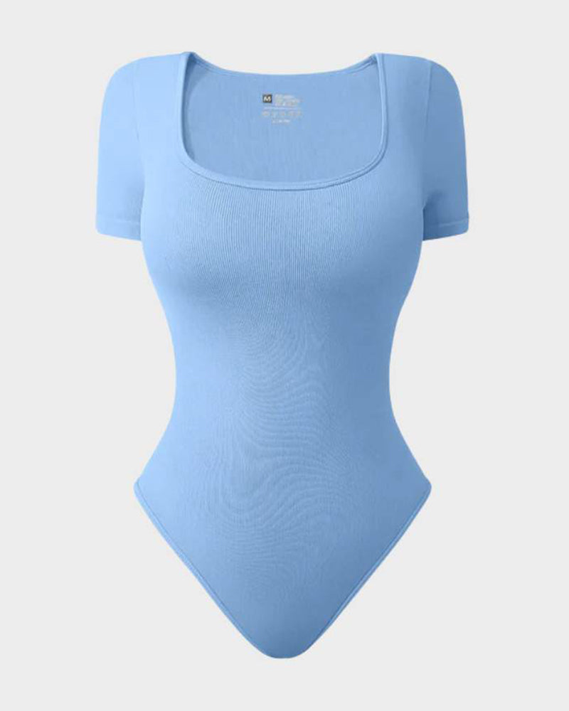 Quadratischer Ausschnitt Thong-Bodysuit