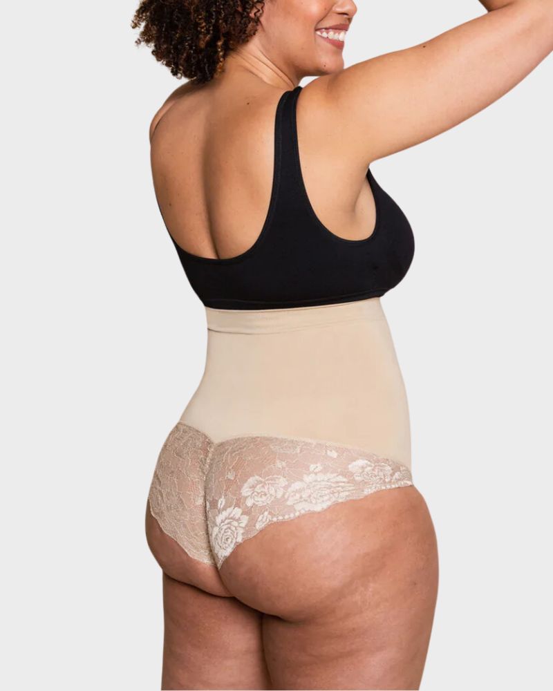 Elegante Hohe Taille Spitzenformende Panty
