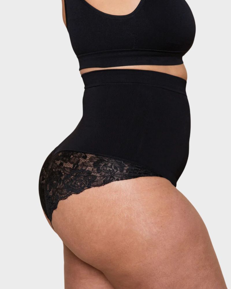 Elegante Hohe Taille Spitzenformende Panty